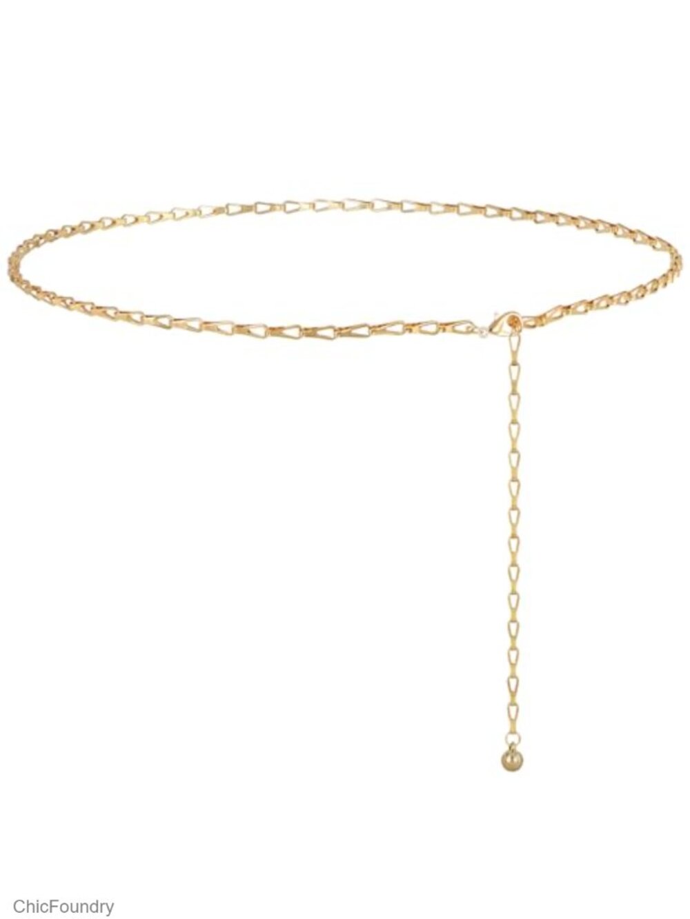 Women's Gold Metal Waist Chain Belt Adjustable Link Body Belt